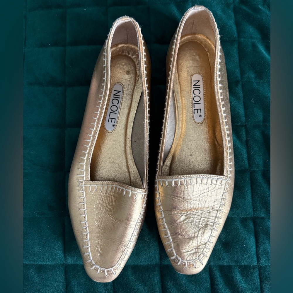 Nicole Gold Flats